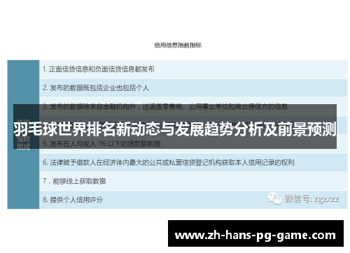 羽毛球世界排名新动态与发展趋势分析及前景预测